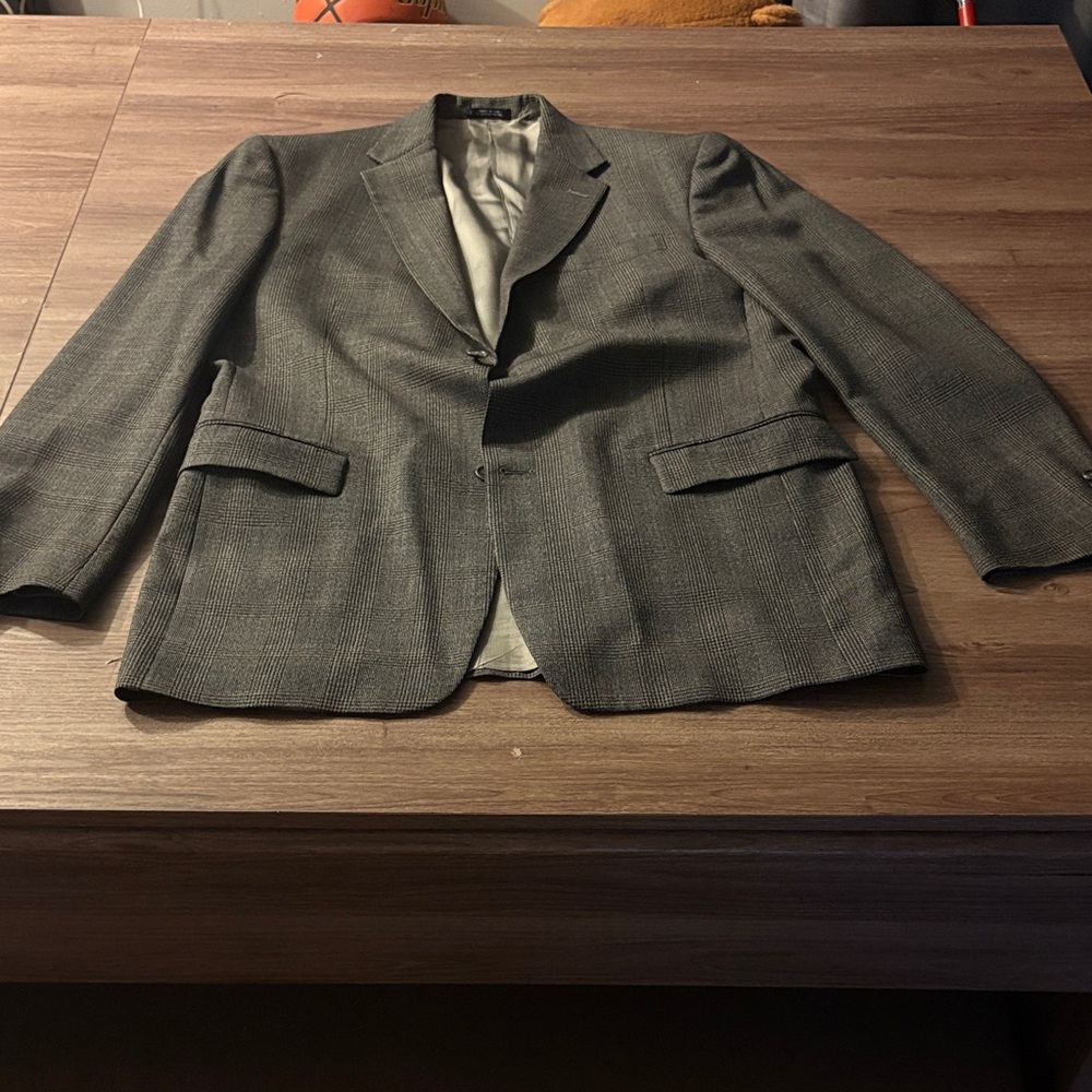 Men's Classic Gray Glen Plaid Blazer